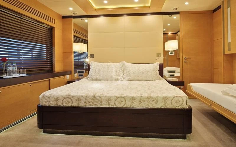 a bed in a hotel room aboard TATIANA I Yacht for Sale