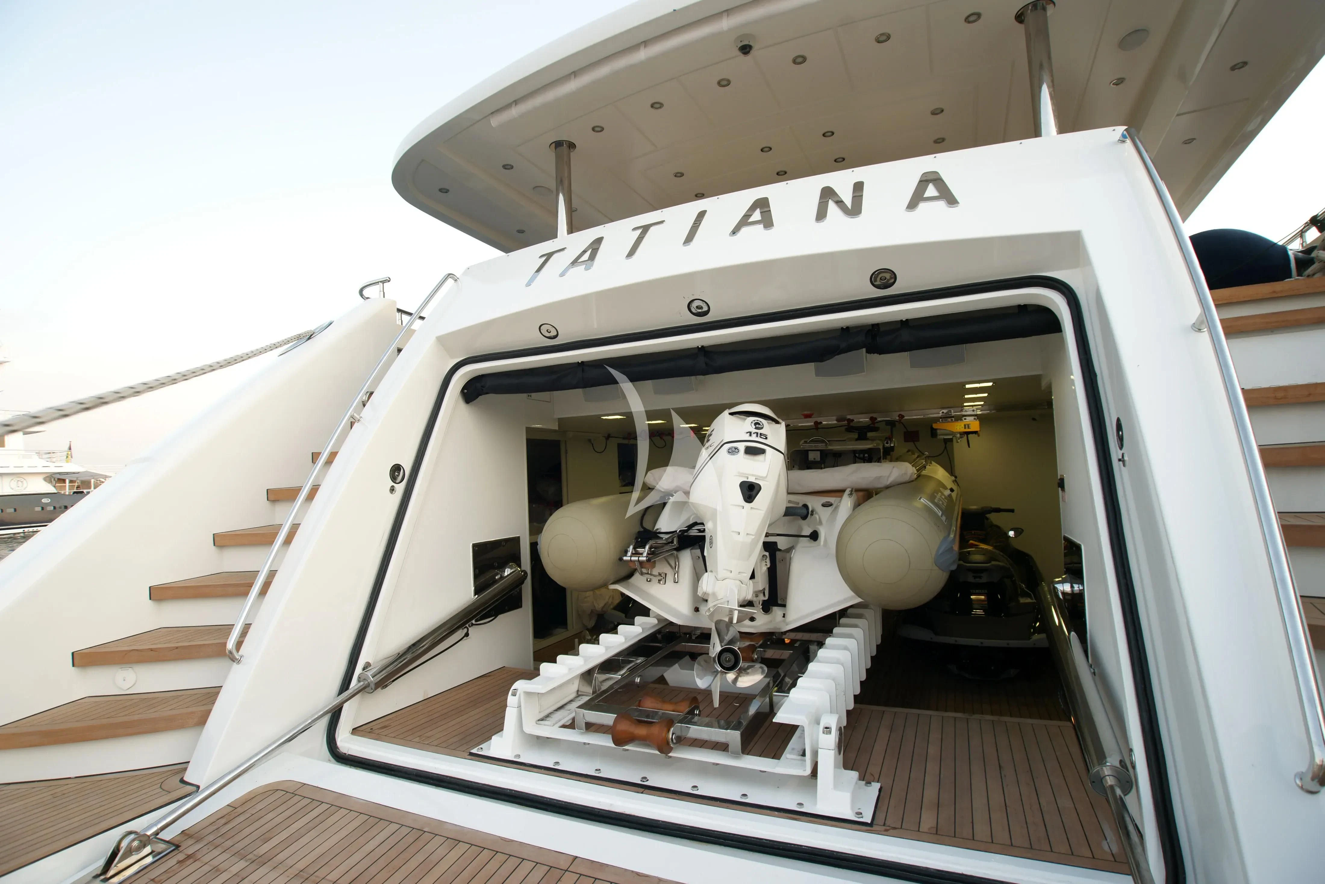 a large white machine with a large white object on the side aboard TATIANA I Yacht for Sale