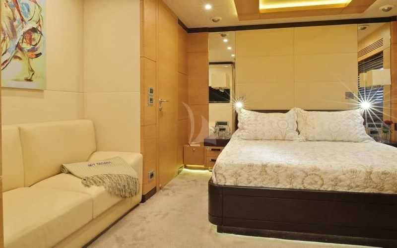 a room with two beds aboard TATIANA I Yacht for Sale