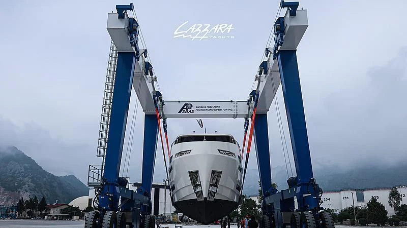 a large blue and white machine aboard SANDRO Yacht for Sale