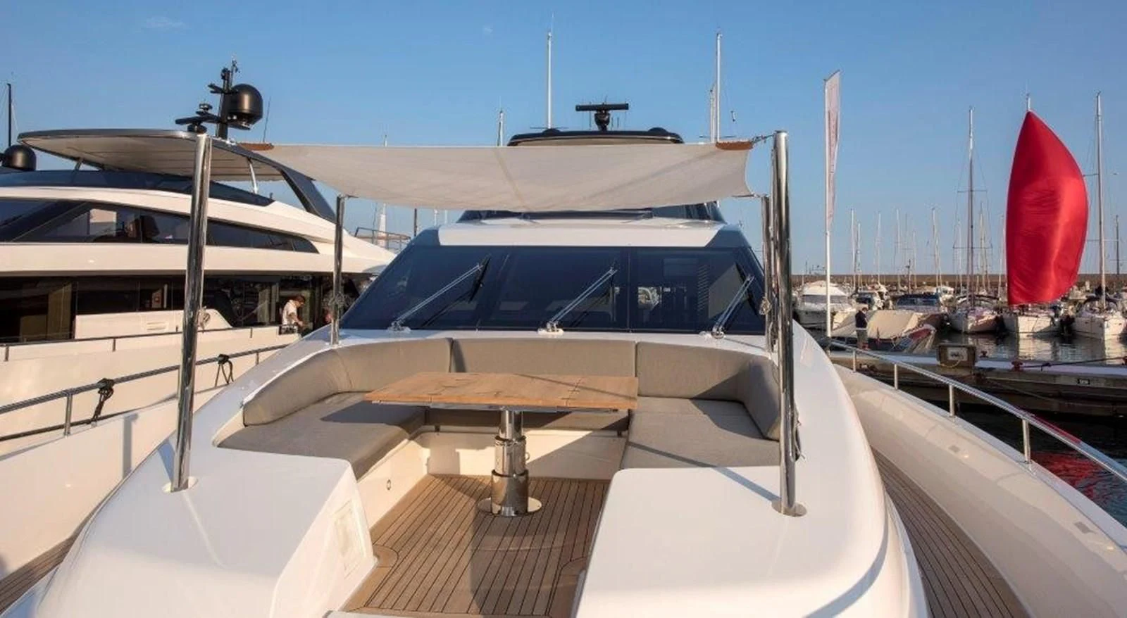 a boat on a dock aboard SEN Yacht for Sale
