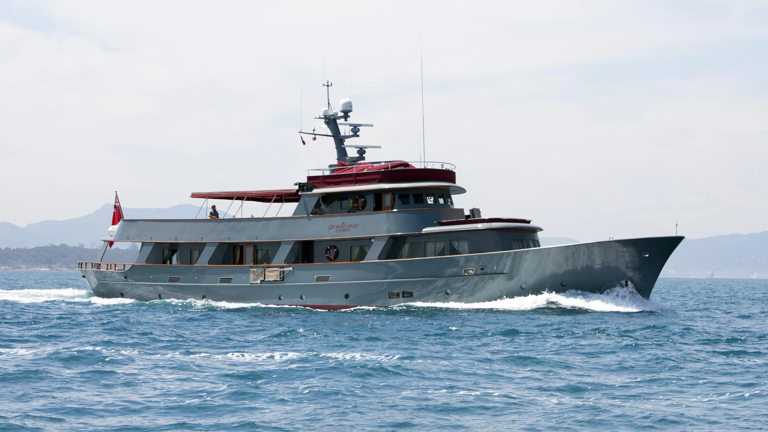 a large boat in the water aboard JURA II Yacht for Sale