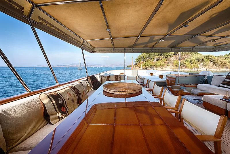 the inside of a boat aboard JURA II Yacht for Sale