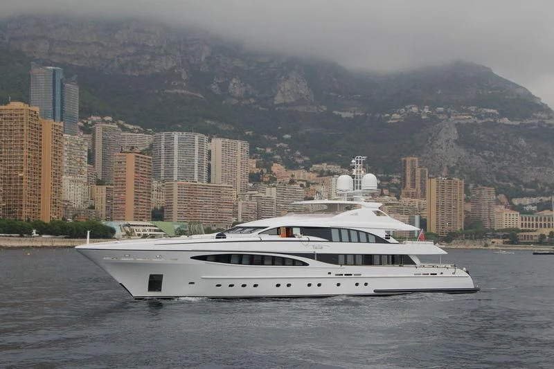a boat in the water aboard YALLA Yacht for Sale