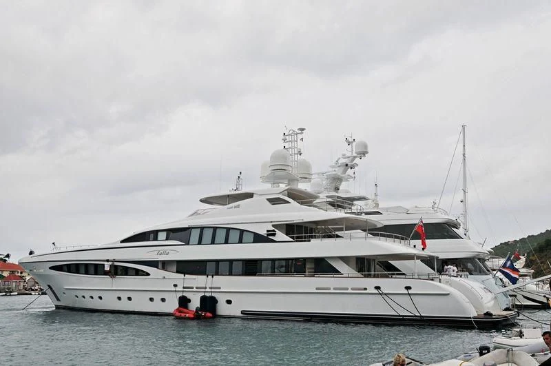a large white yacht aboard YALLA Yacht for Sale