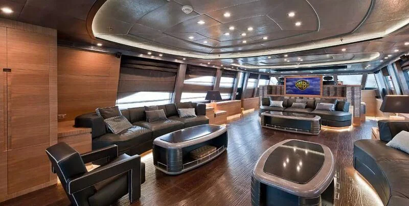 a large room with a couch and a table aboard ELIZAVETA Yacht for Sale