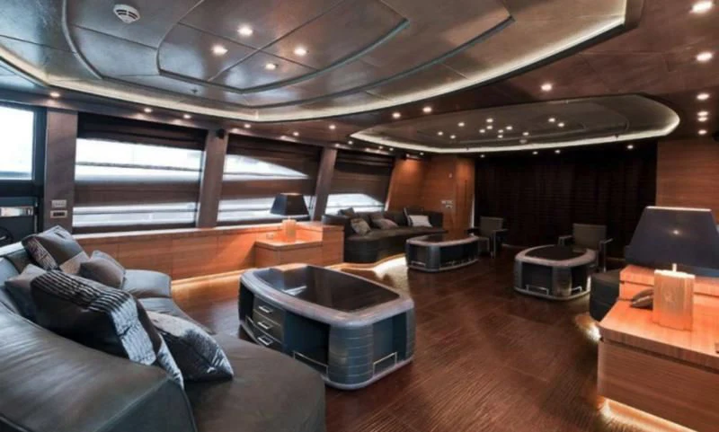 a room with a couch and a table aboard ELIZAVETA Yacht for Sale
