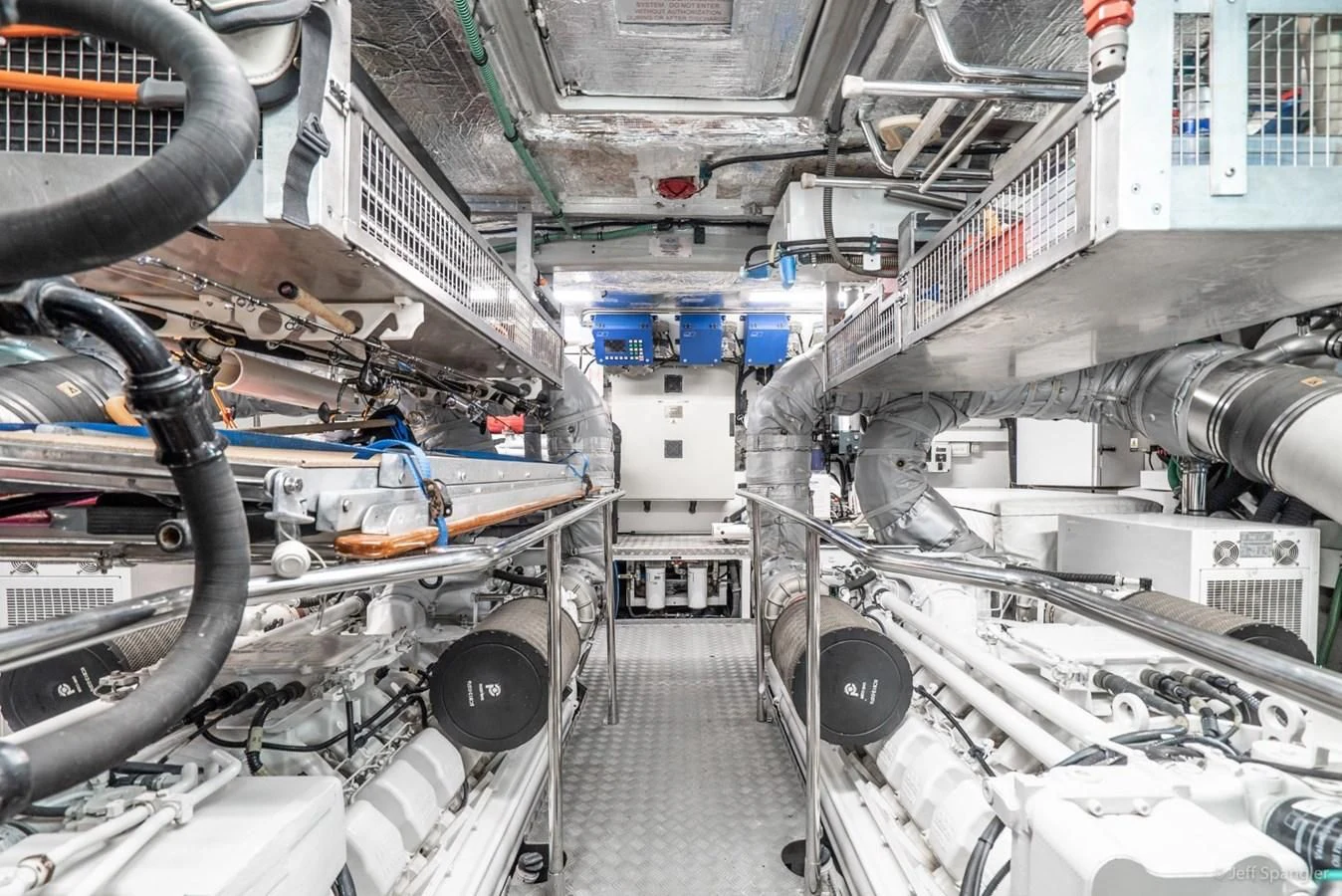 a large factory with pipes aboard NAKOA Yacht for Sale