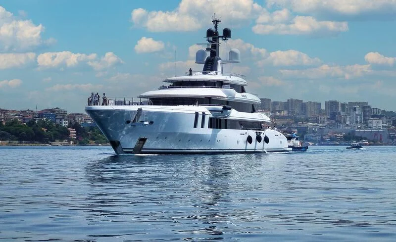 a boat on the water aboard INFINITE JEST Yacht for Sale