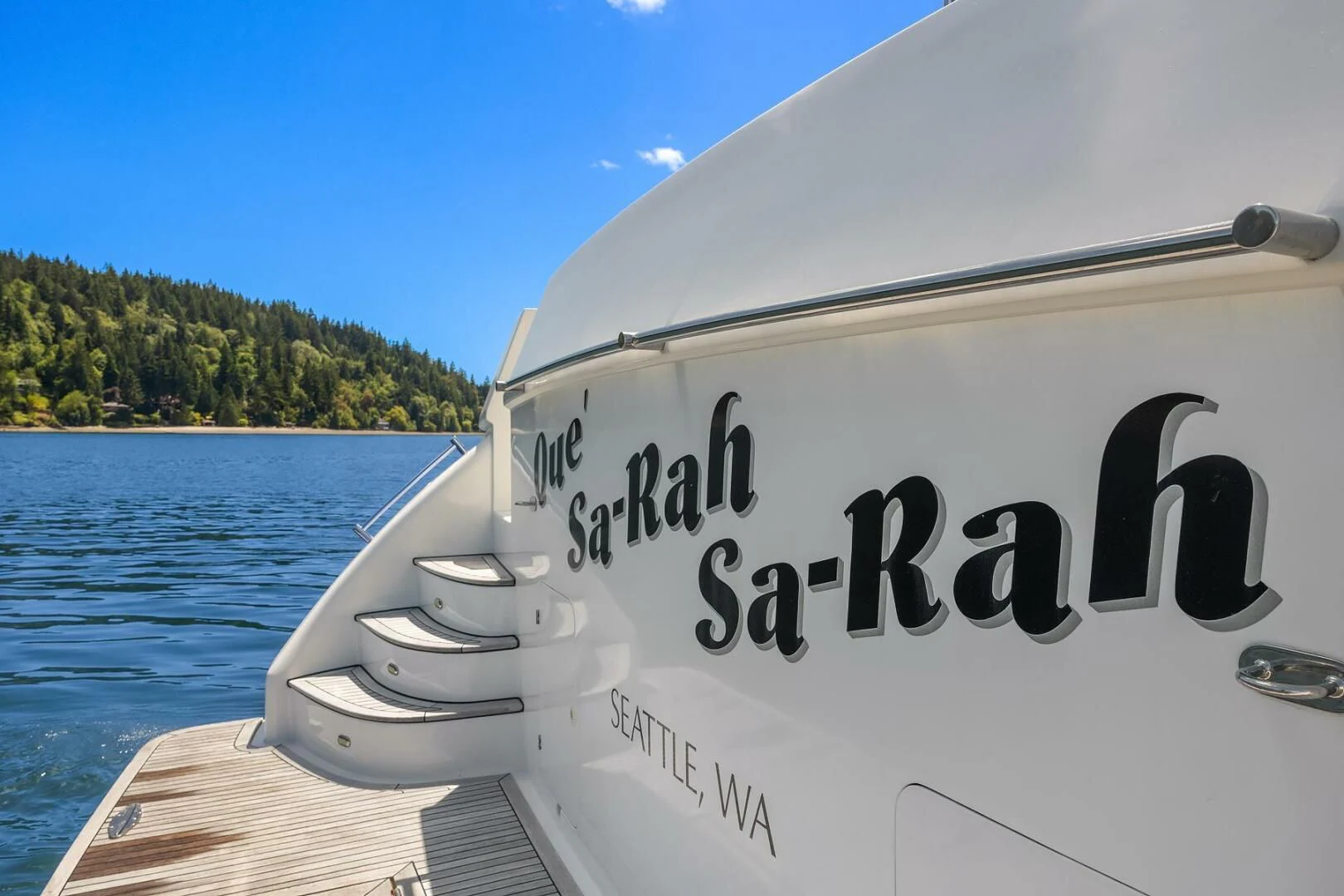 a boat on the water aboard QUE SA-RAH SA-RAH Yacht for Sale
