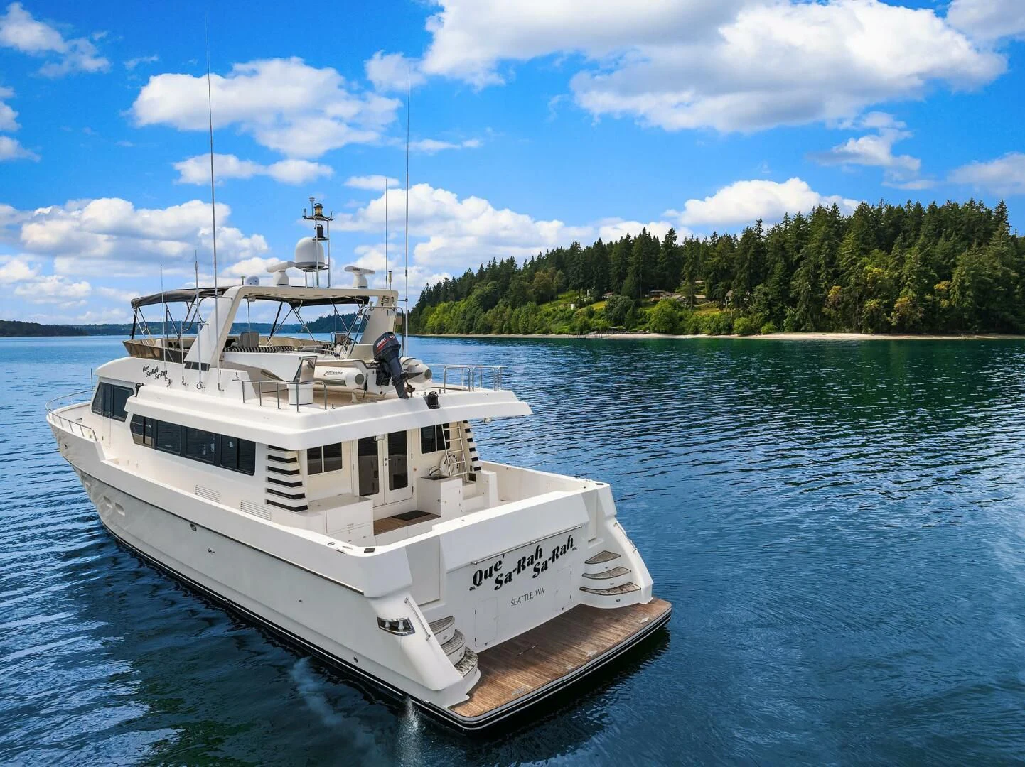 a boat on the water aboard QUE SA-RAH SA-RAH Yacht for Sale