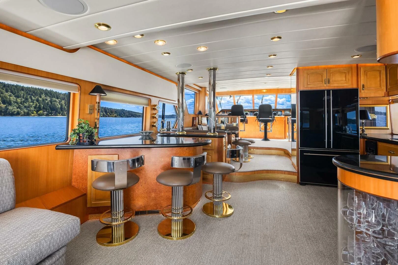 a kitchen and living room aboard QUE SA-RAH SA-RAH Yacht for Sale