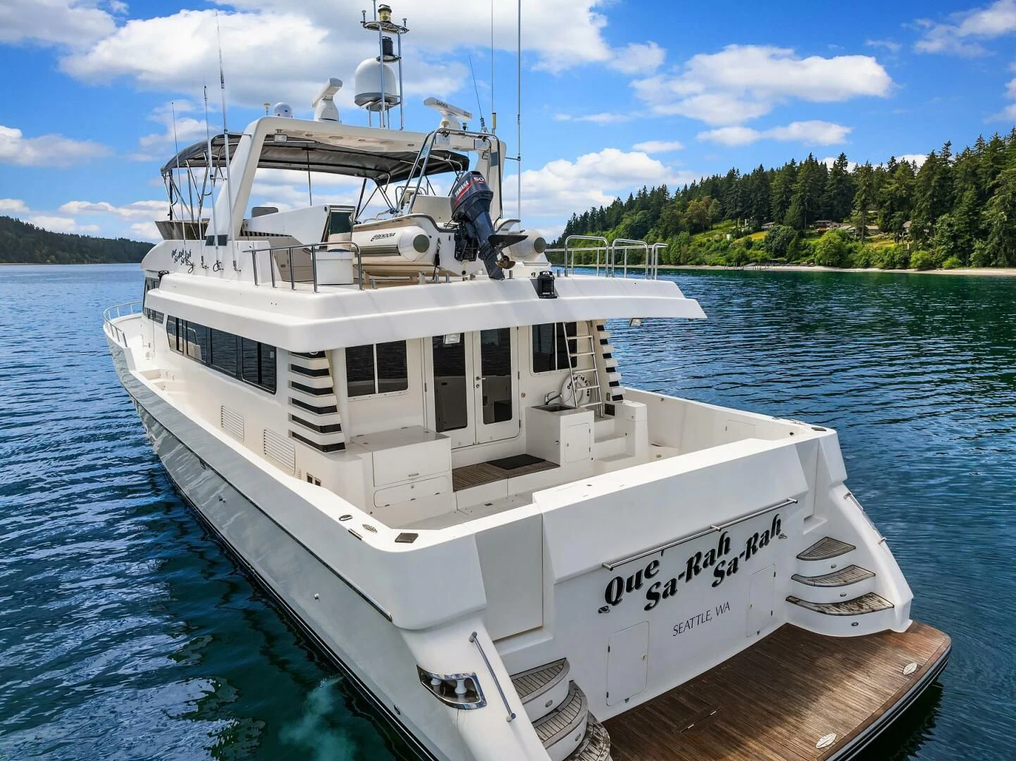 a boat on the water aboard QUE SA-RAH SA-RAH Yacht for Sale