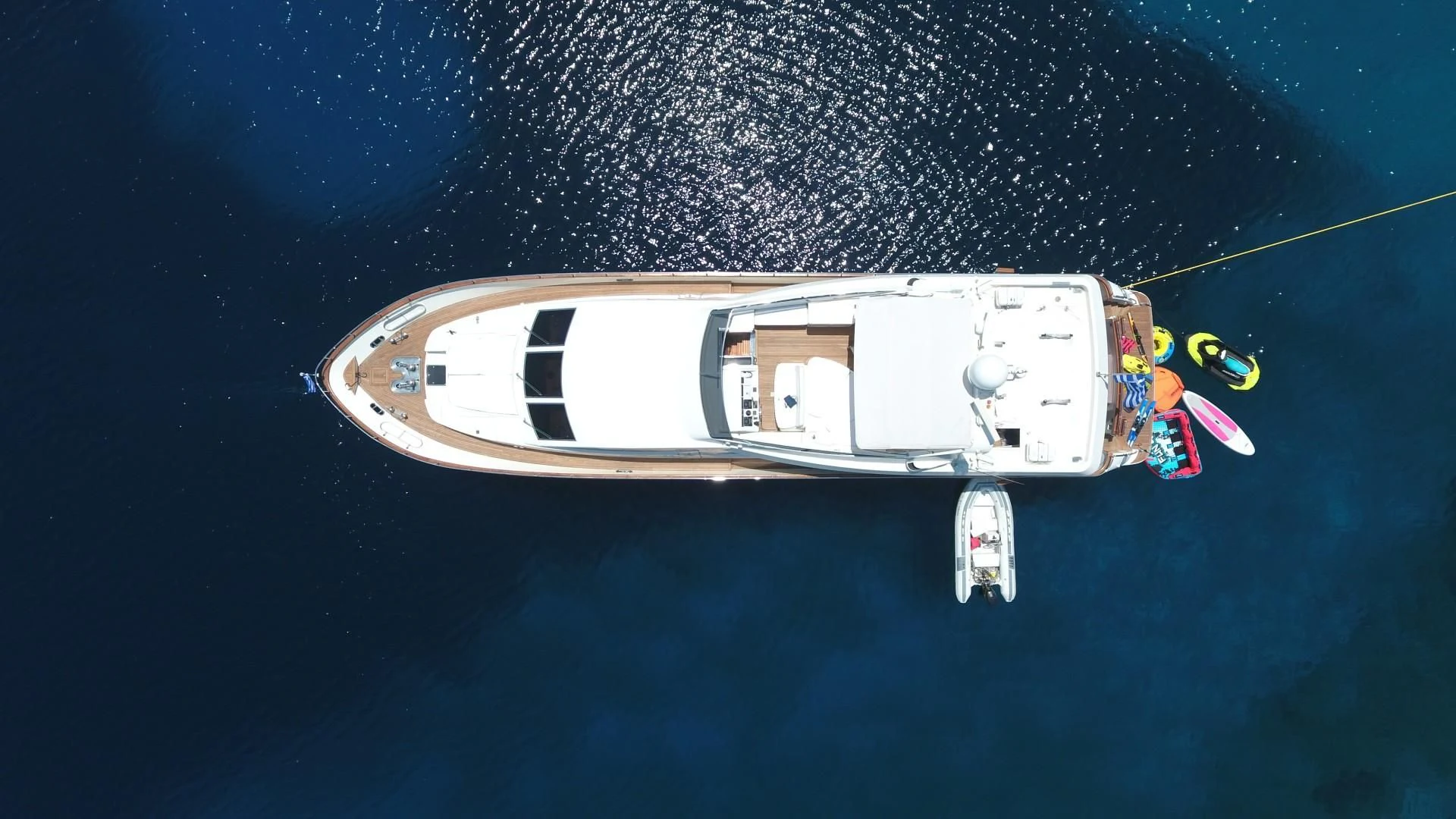a space ship in outer space aboard EFMARIA Yacht for Sale