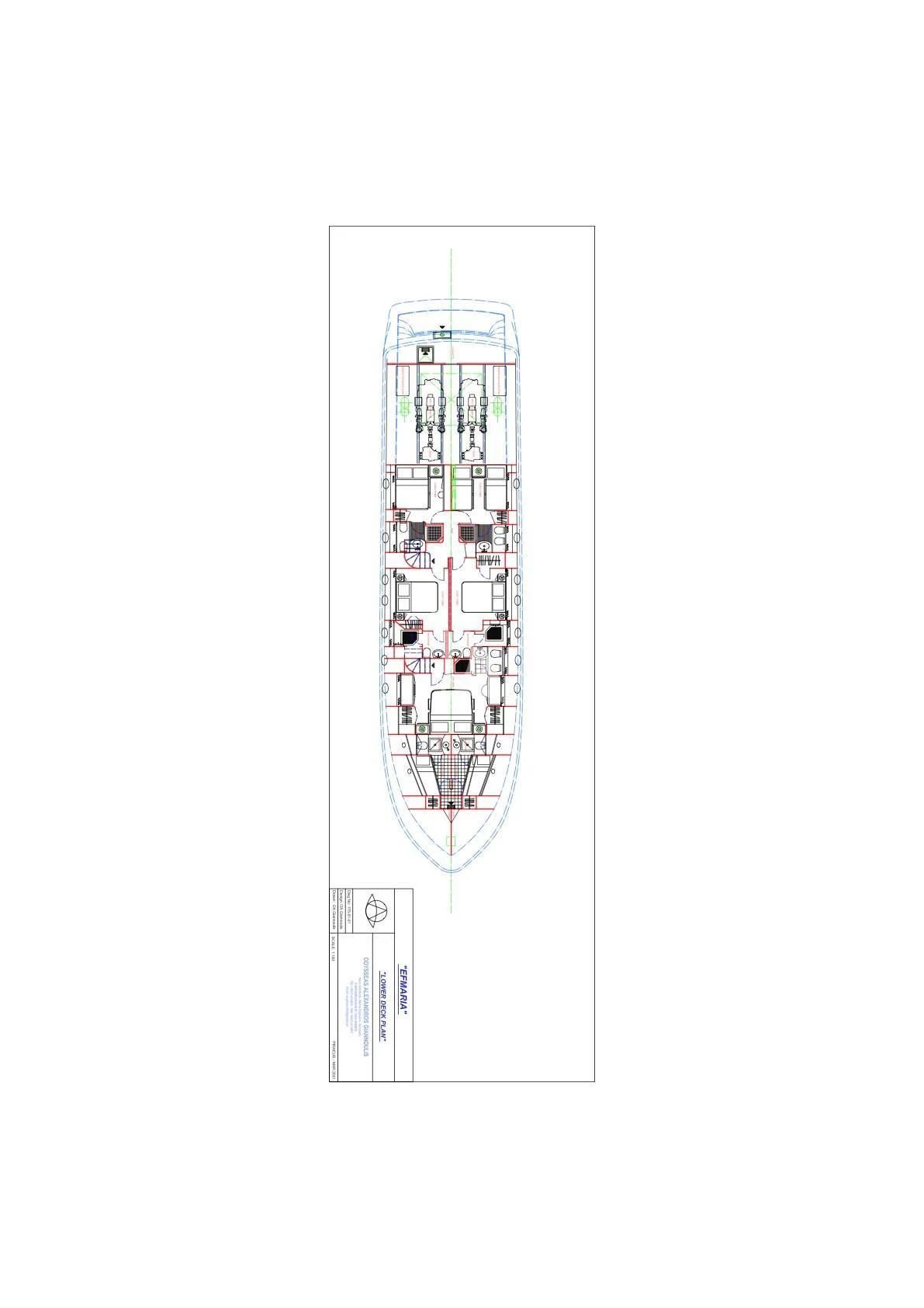 diagram, engineering drawing aboard EFMARIA Yacht for Sale