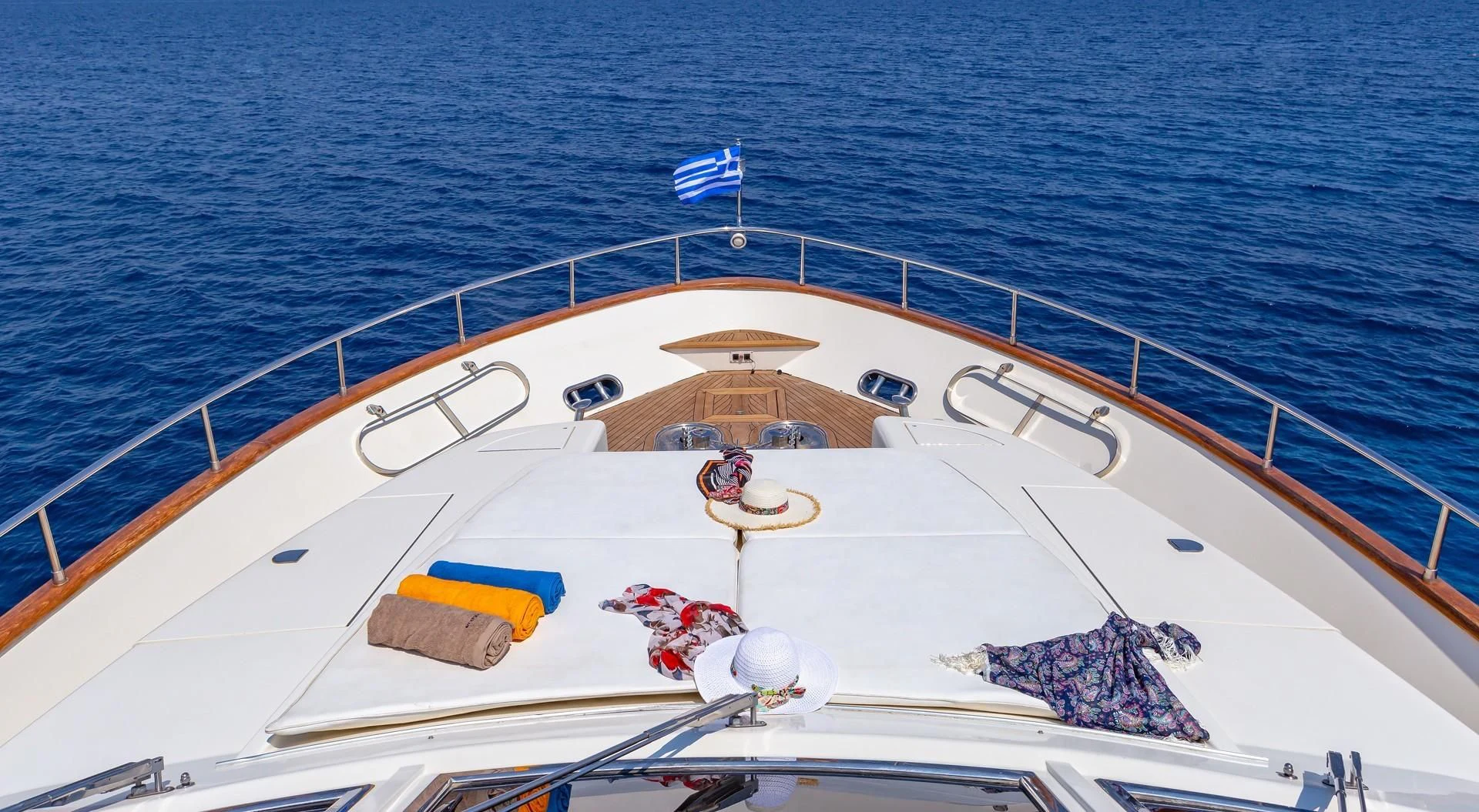 a boat on the water aboard EFMARIA Yacht for Sale