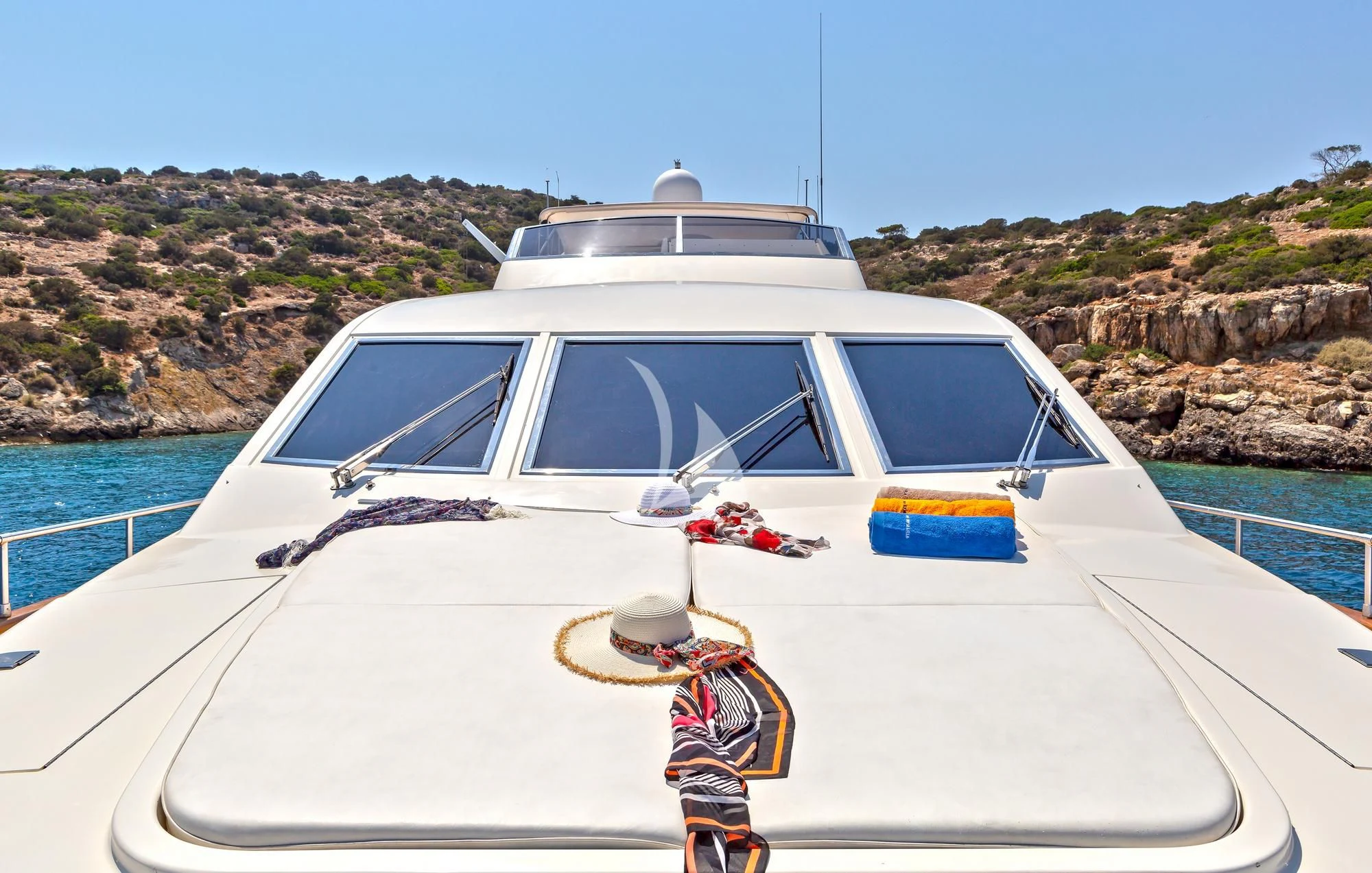 a person on a boat aboard EFMARIA Yacht for Sale