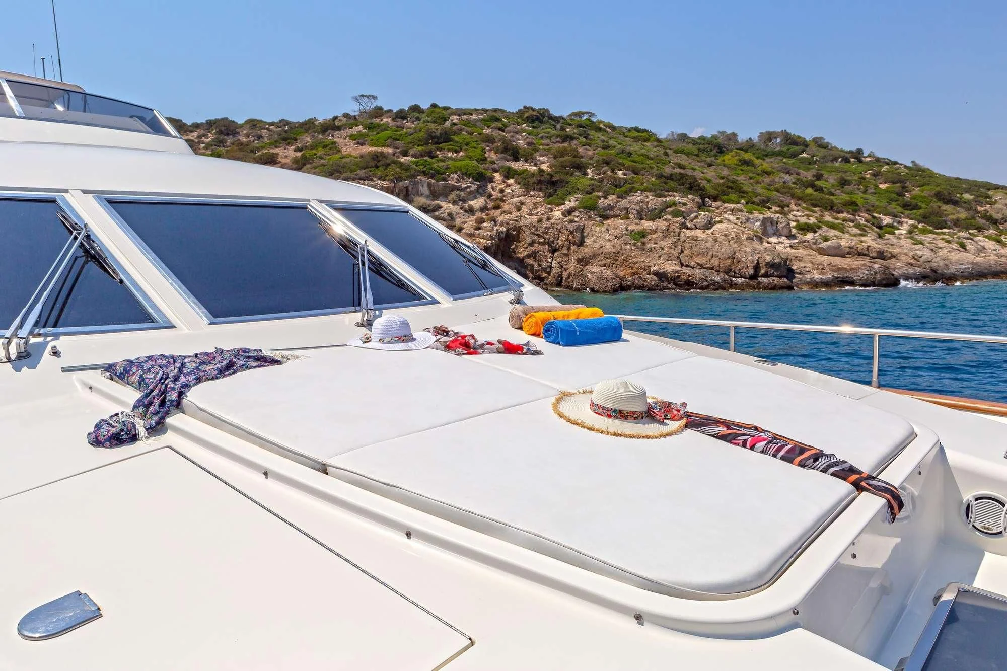 a boat on the water aboard EFMARIA Yacht for Sale