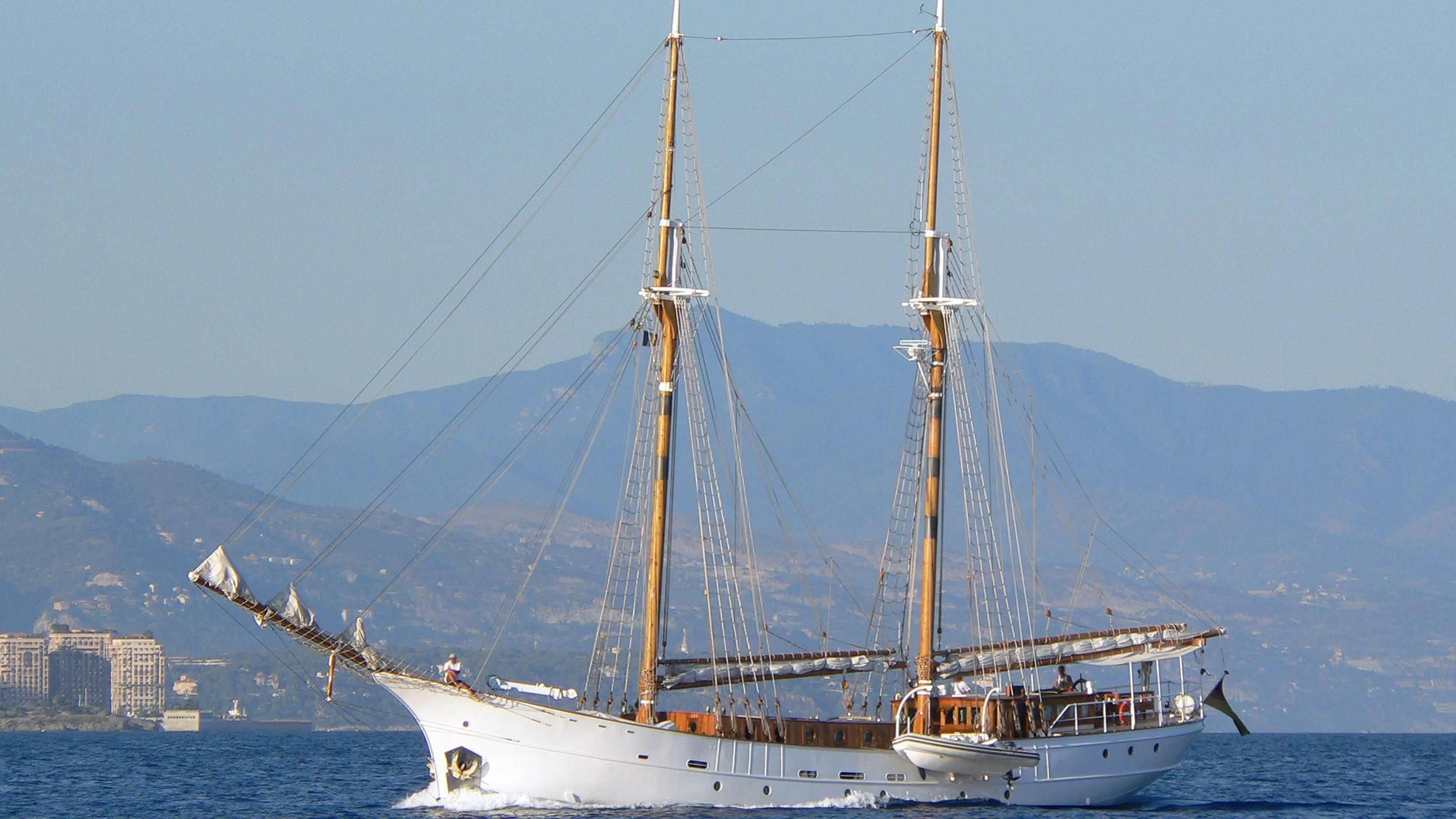 a large ship in the water aboard JOSEPH CONRAD Yacht for Sale