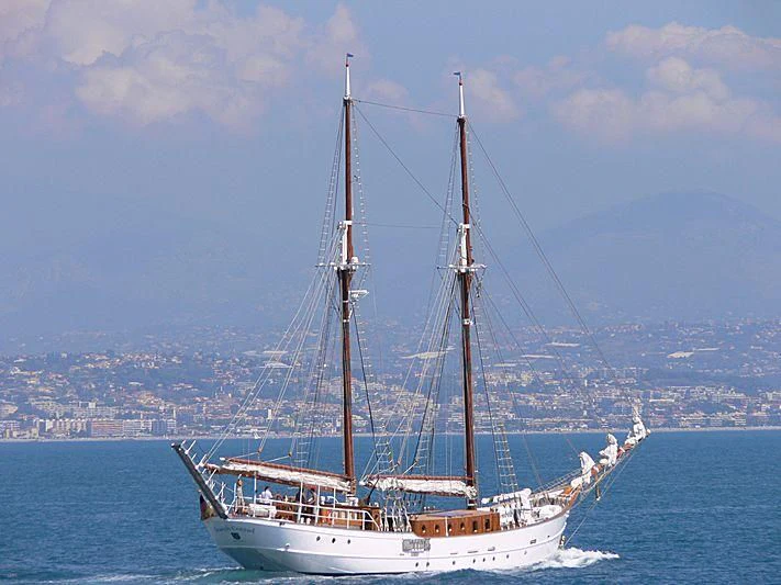 a boat sailing on the sea aboard JOSEPH CONRAD Yacht for Sale