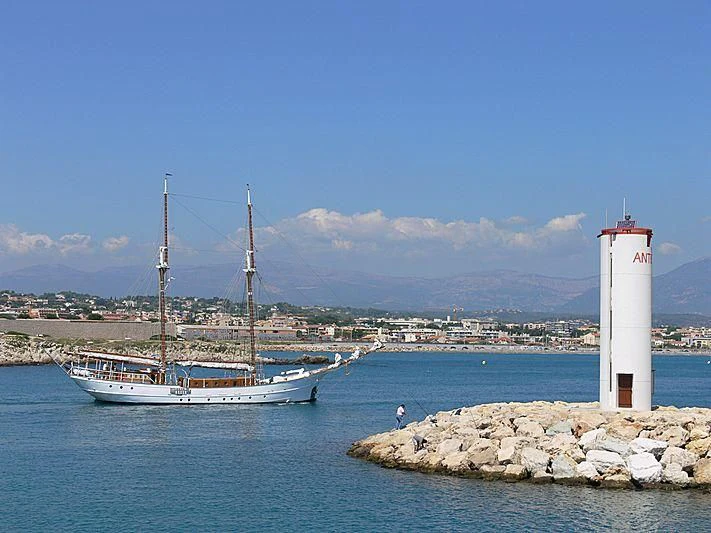 a boat is sailing in the water aboard JOSEPH CONRAD Yacht for Sale
