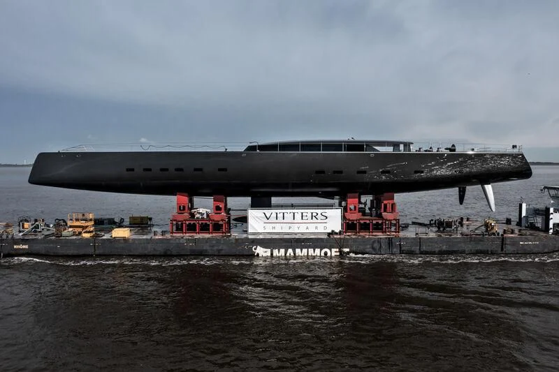 a large ship on a dock aboard ALEA Yacht for Sale