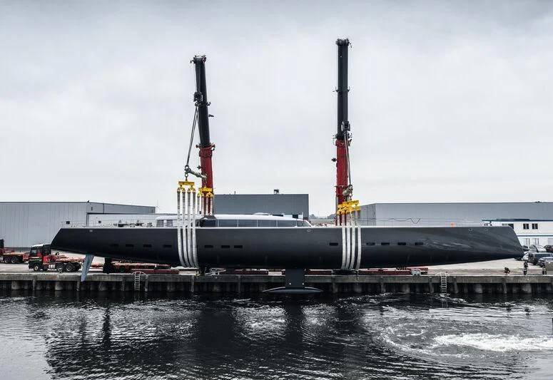 a large ship docked aboard ALEA Yacht for Sale