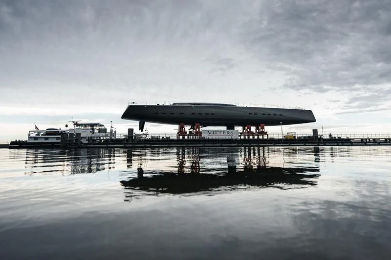 a large airplane on a dock aboard ALEA Yacht for Sale