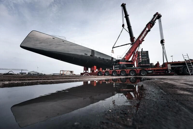 a large machine on a construction site aboard ALEA Yacht for Sale