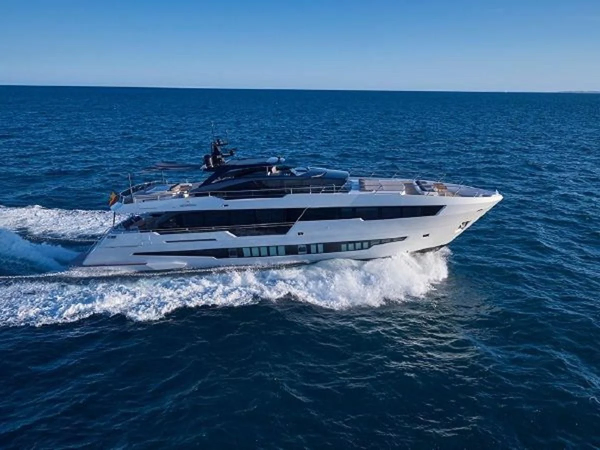 a white boat in the water aboard 2021 ASTONDOA 100 CENTURY Yacht for Sale