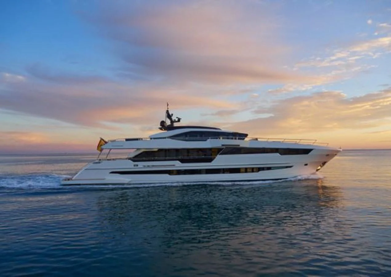 a large white yacht in the water aboard 2021 ASTONDOA 100 CENTURY Yacht for Sale