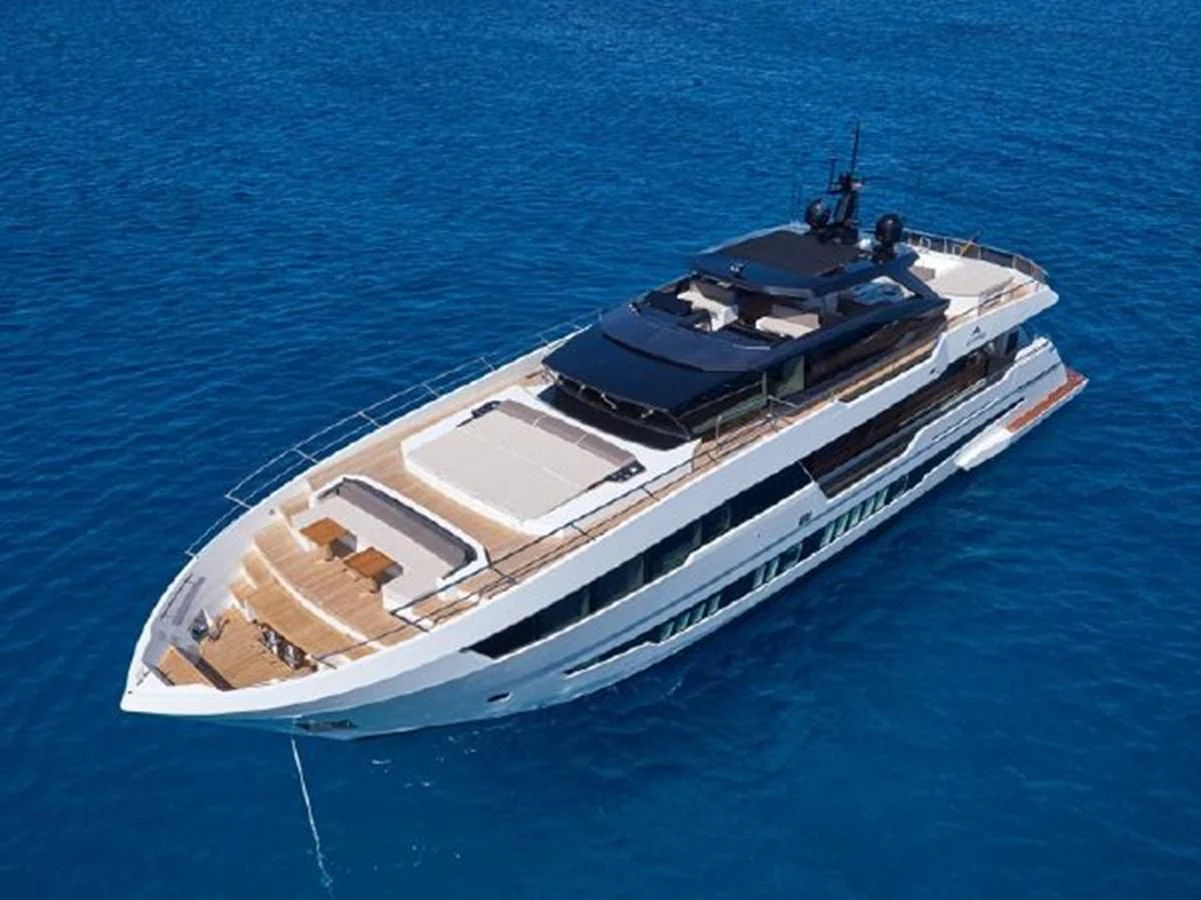 a white boat on water aboard 2021 ASTONDOA 100 CENTURY Yacht for Sale