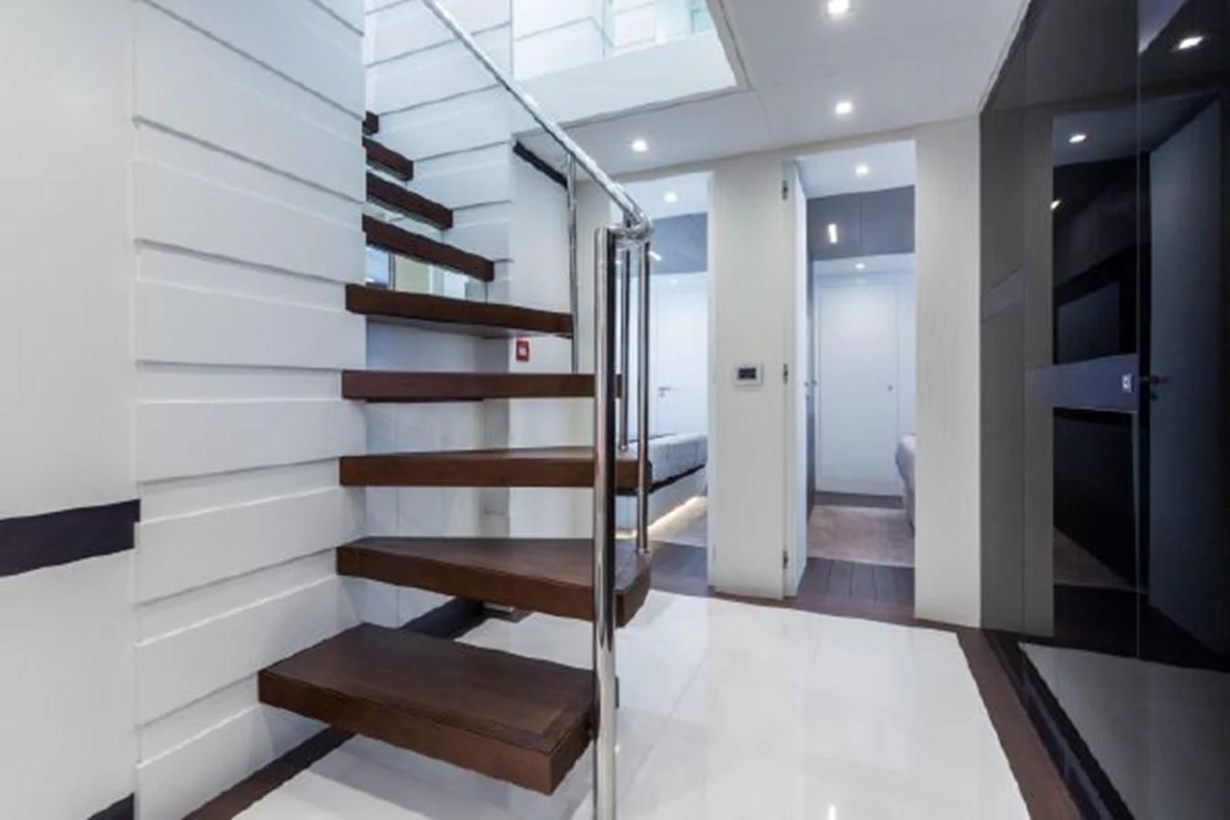 a staircase in a building aboard 2021 ASTONDOA 100 CENTURY Yacht for Sale