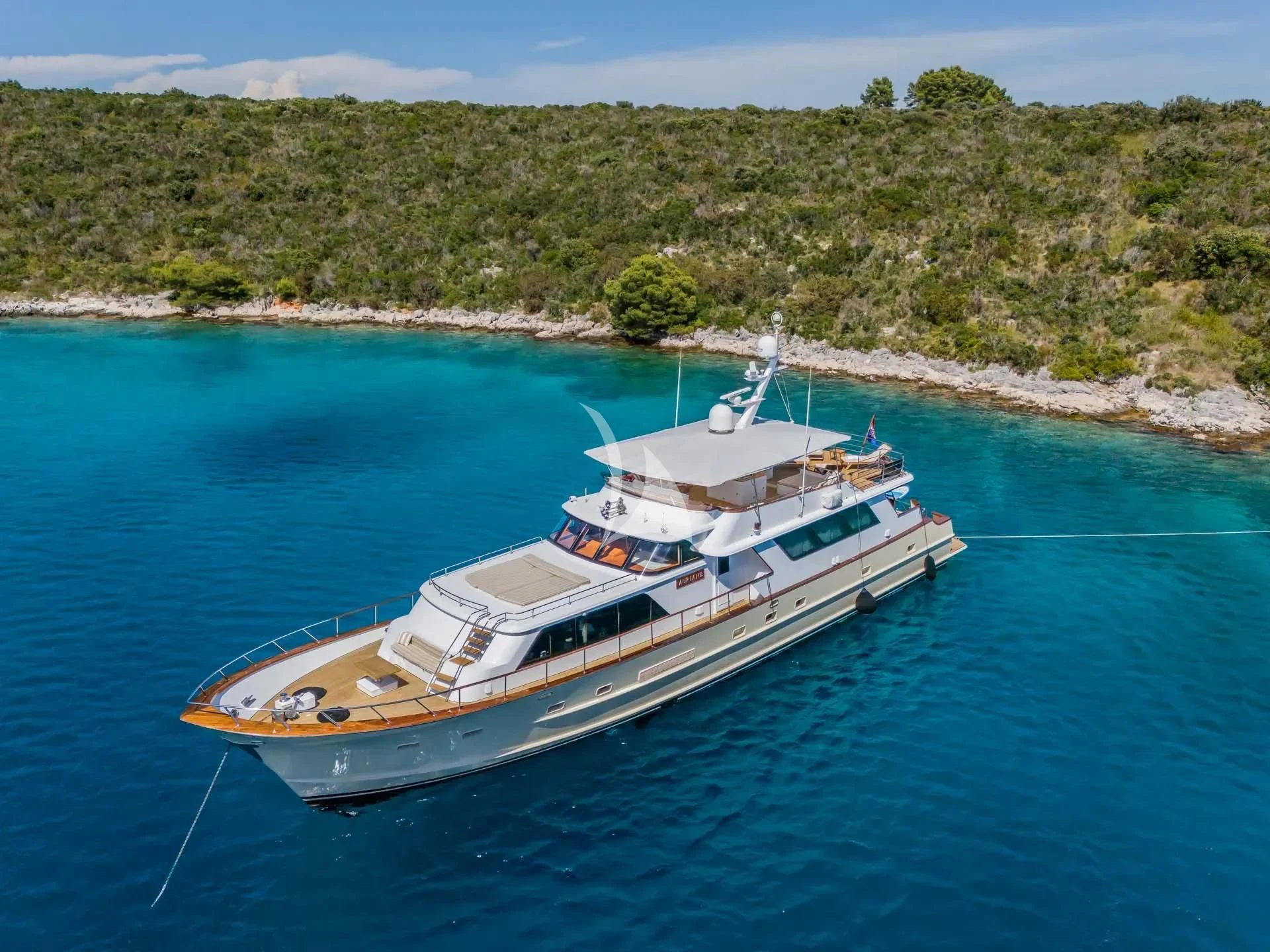 a boat on the water aboard AURIANE Yacht for Sale