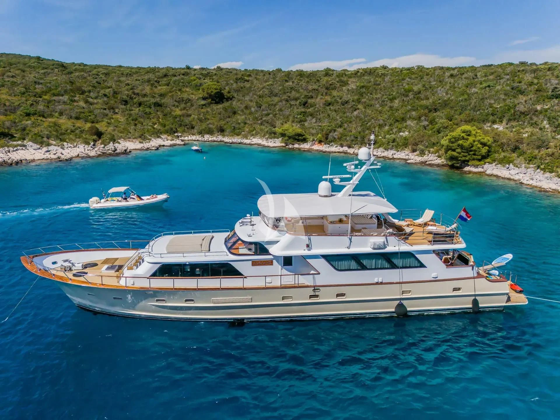 a boat on the water aboard AURIANE Yacht for Sale