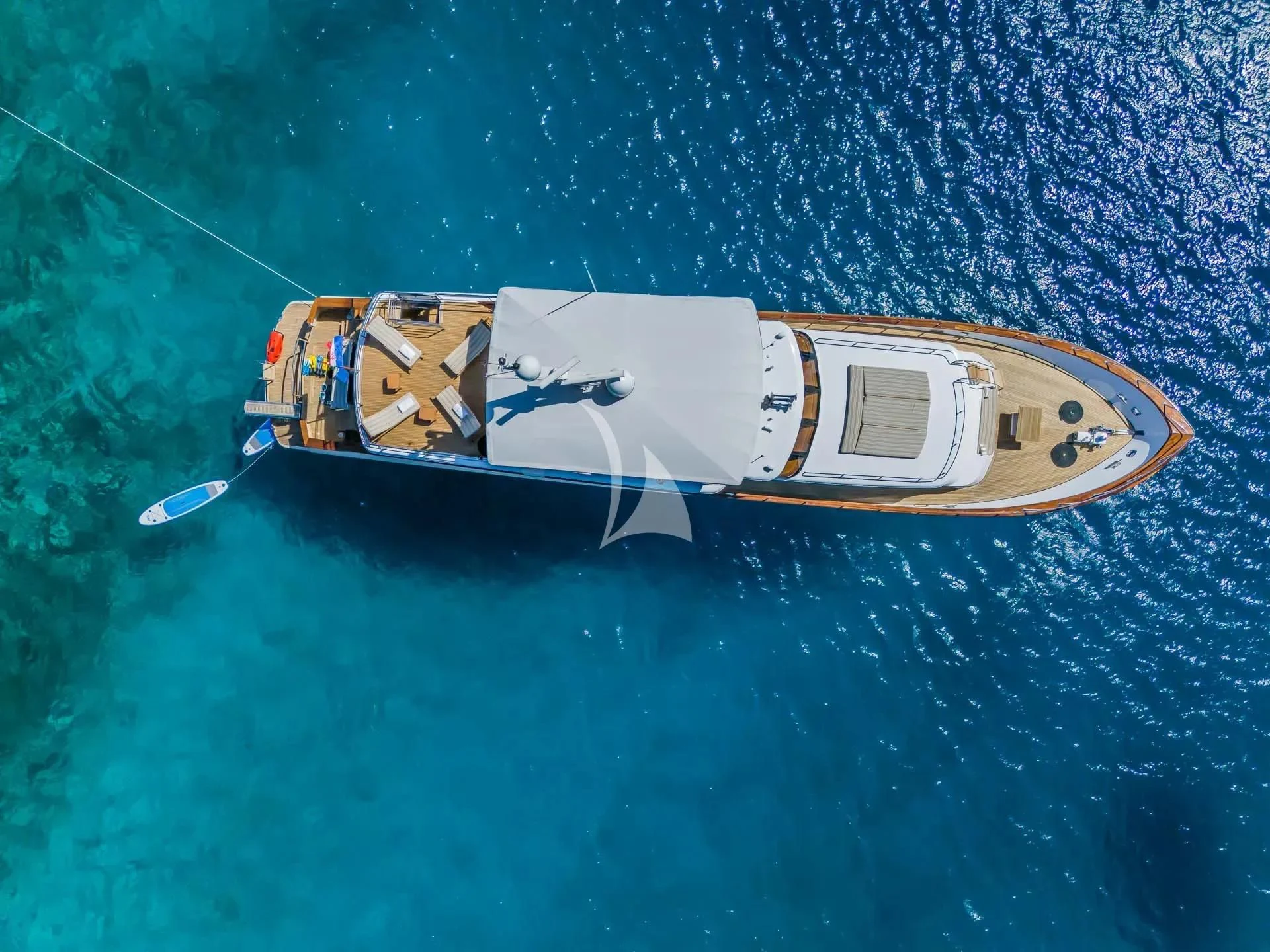 a satellite in the water aboard AURIANE Yacht for Sale