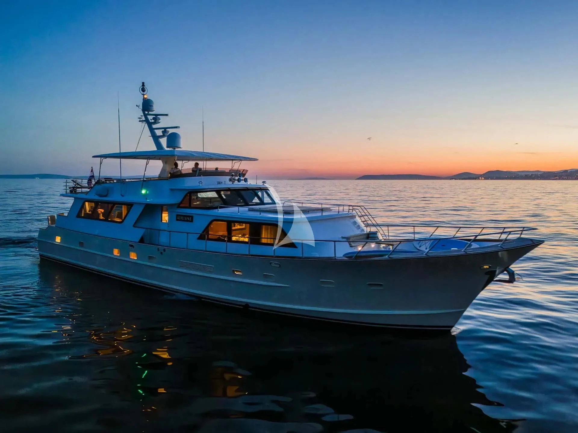 a boat on the water aboard AURIANE Yacht for Sale