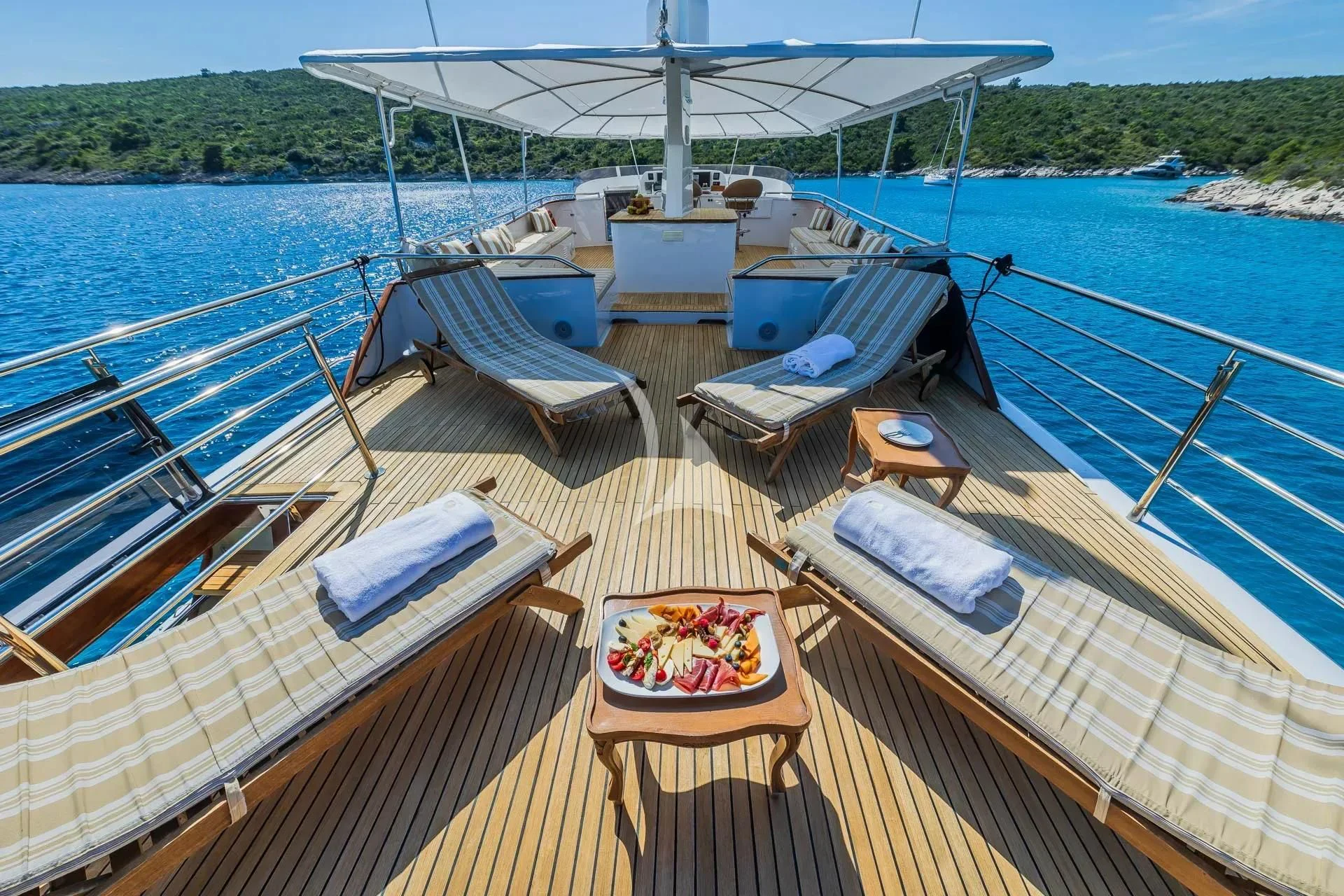 a boat on the water aboard AURIANE Yacht for Sale