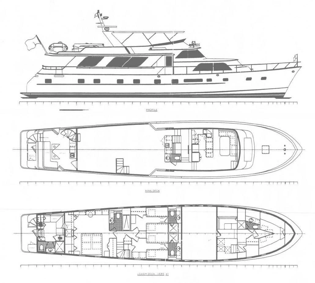 diagram, engineering drawing aboard AURIANE Yacht for Sale