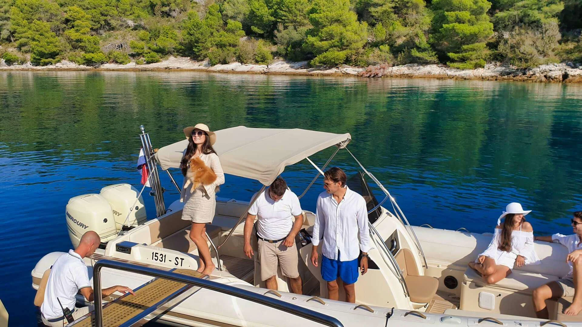 a group of people on a boat aboard AURIANE Yacht for Sale