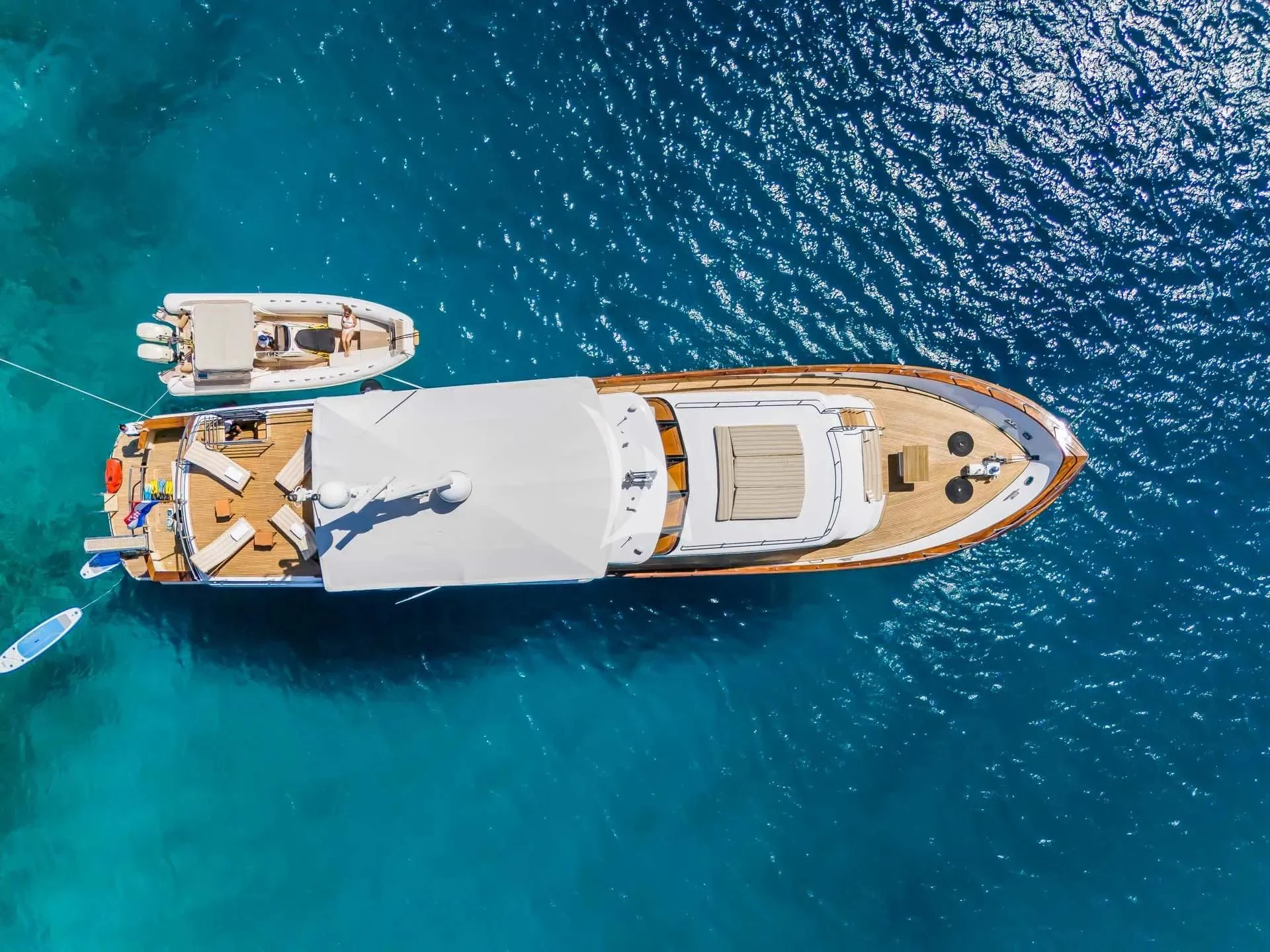 a space ship in the water aboard AURIANE Yacht for Sale