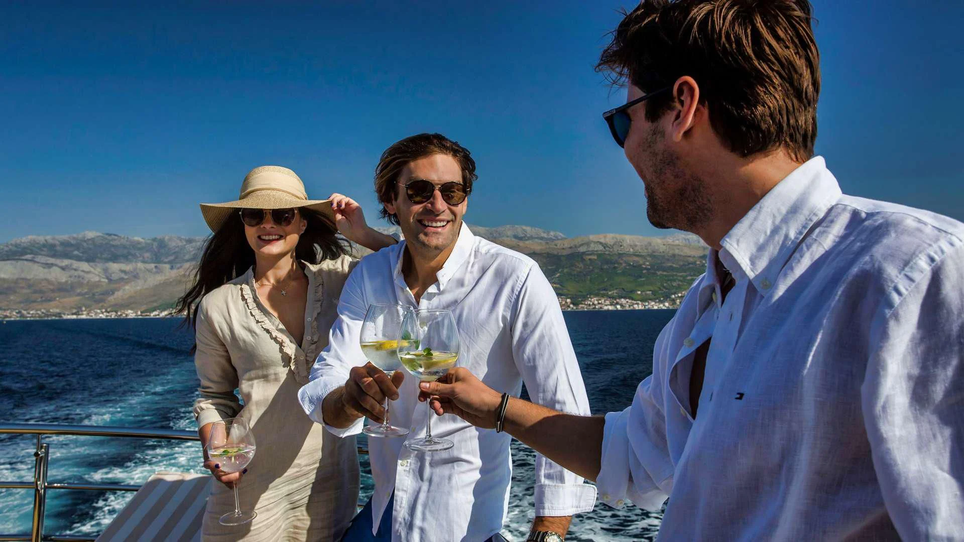 a group of people on a boat aboard AURIANE Yacht for Sale