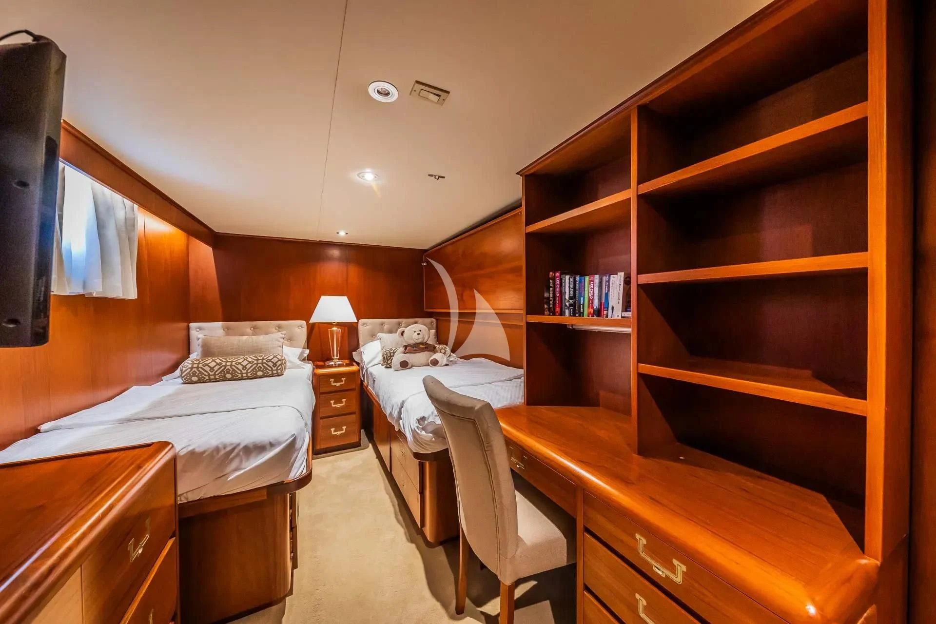 a couple of beds in a room aboard AURIANE Yacht for Sale