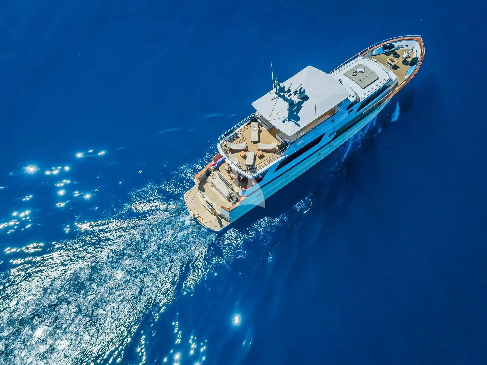 a satellite in space aboard AURIANE Yacht for Sale