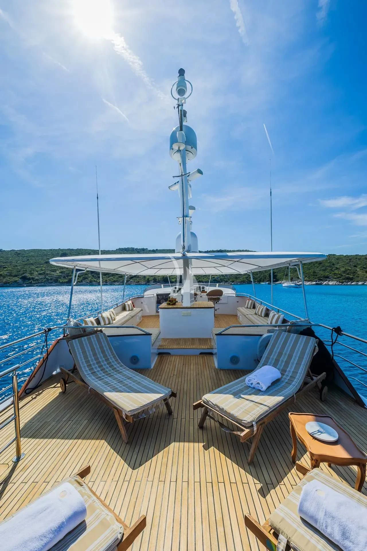 a boat on the water aboard AURIANE Yacht for Sale