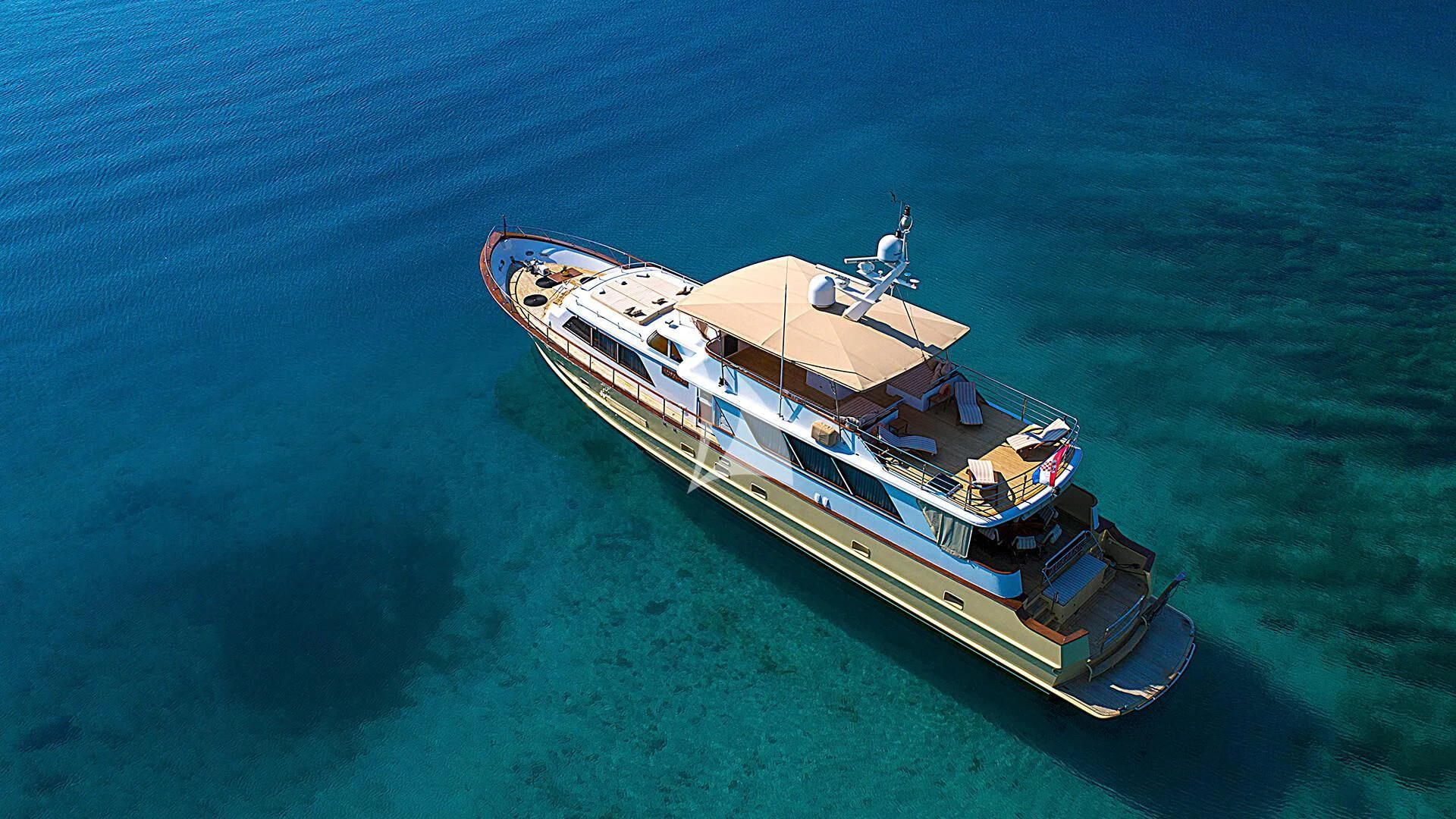 a ship in the ocean aboard AURIANE Yacht for Sale