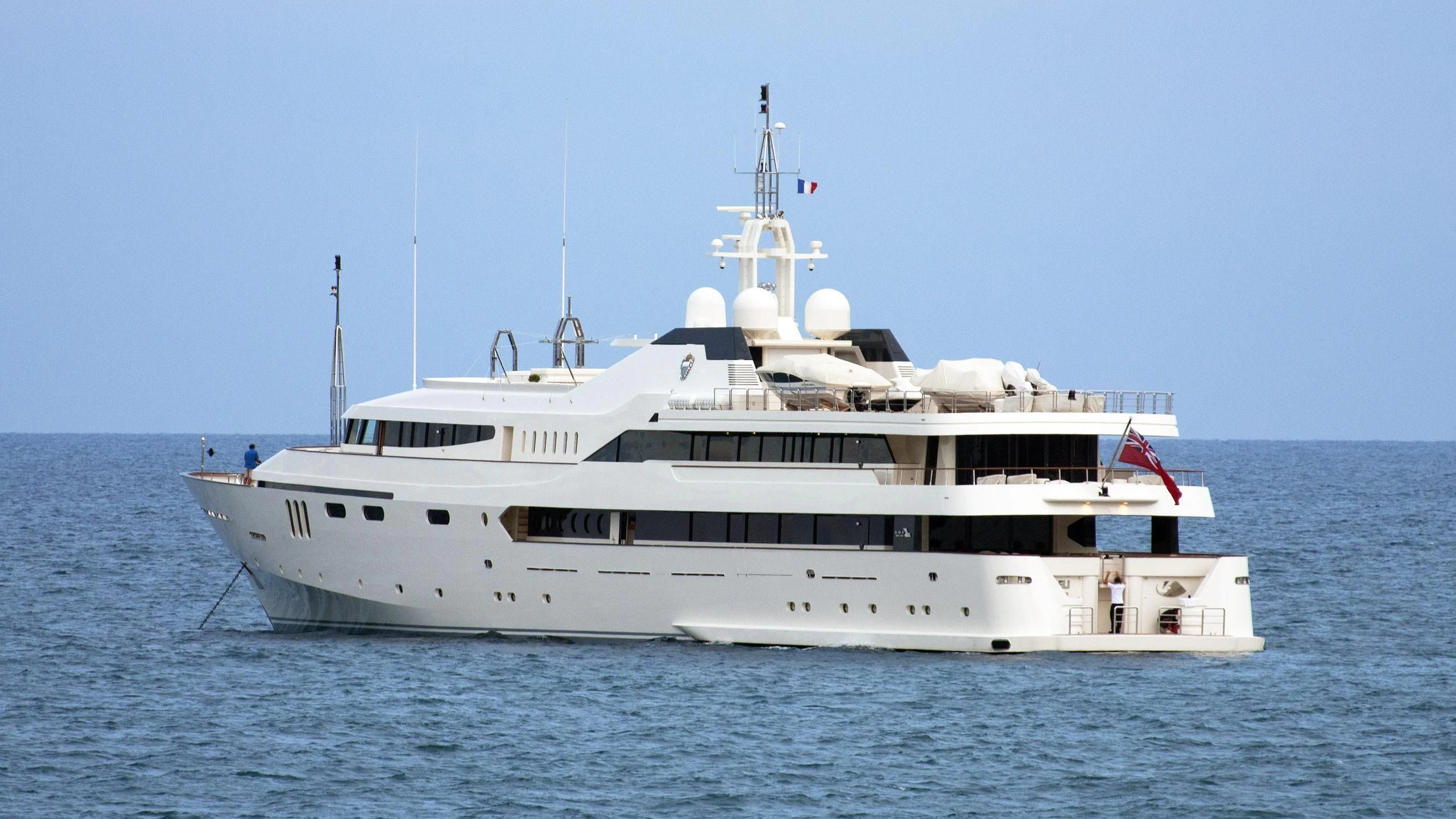 a white yacht in the water aboard ALWAELI Yacht for Sale