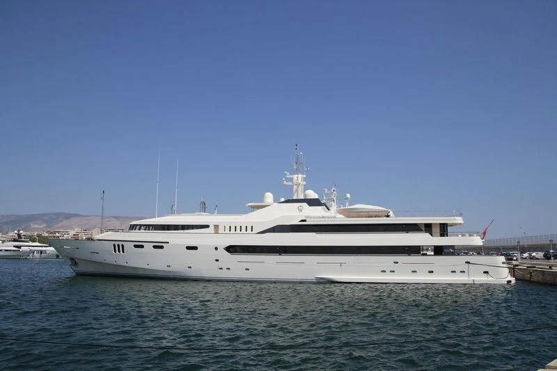 a large white yacht aboard ALWAELI Yacht for Sale