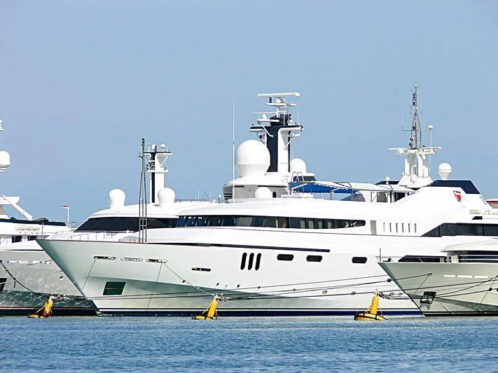 a large white yacht aboard ALWAELI Yacht for Sale