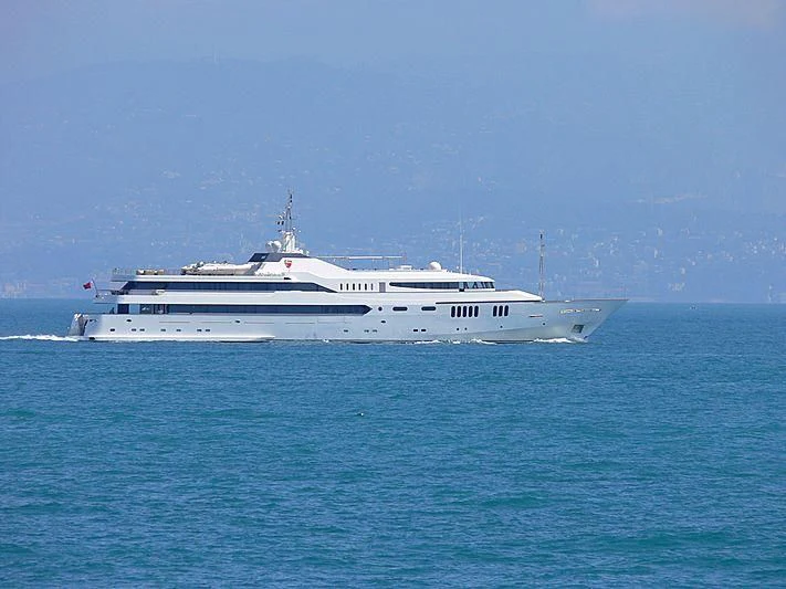 a white boat in the water aboard ALWAELI Yacht for Sale